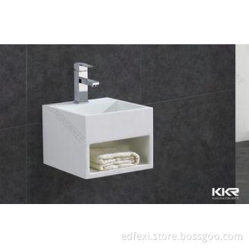 small white wall mounted Solid Surface Basin / Bathroom Was